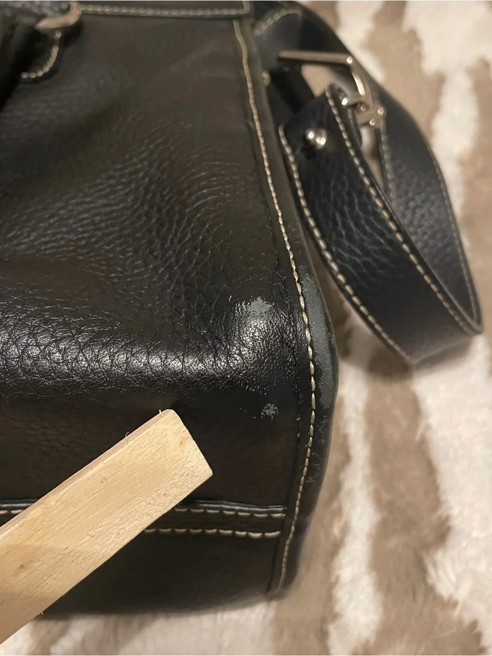 Dooney & Bourke Black Leather Double Front-Pocket Messenger